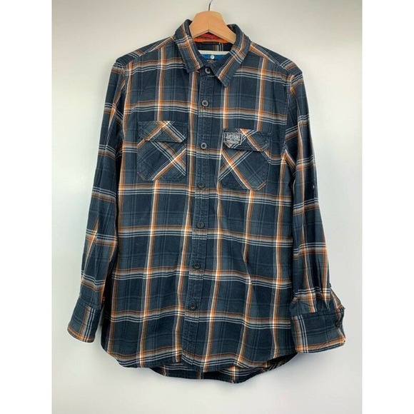 Superdry Mens Button Front Shirt Plaid L - Picture 10 of 12